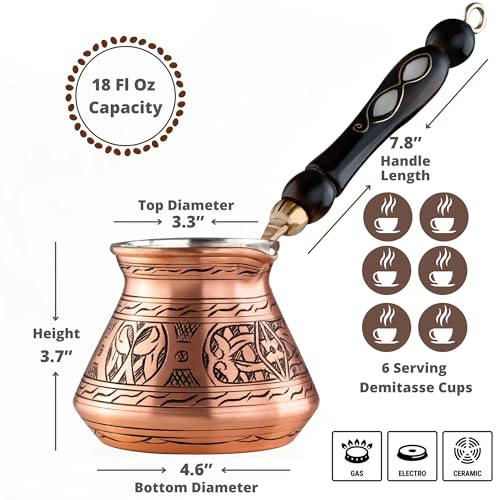 18 oz Handmade Copper Turkish Coffee Pot