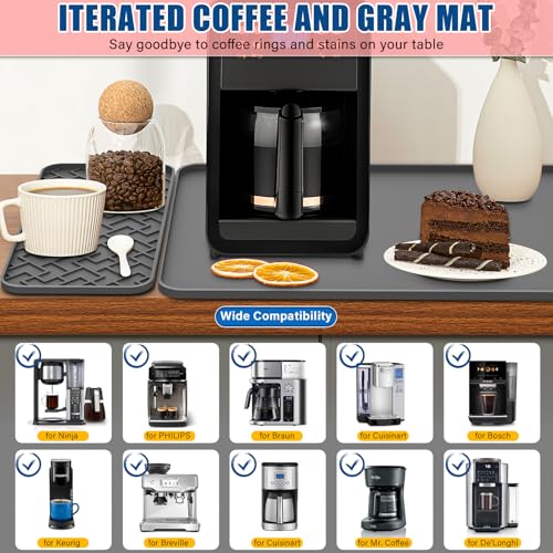 Coffee Mat 19" x 12" Silicone Coffee Bar Mat