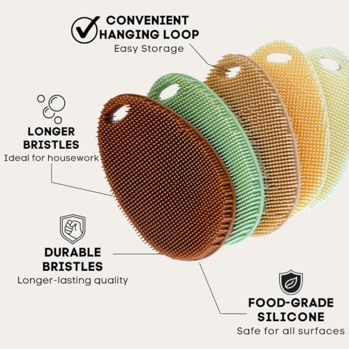 Silicone Dish Scrubber Set of 5 (5 Count)