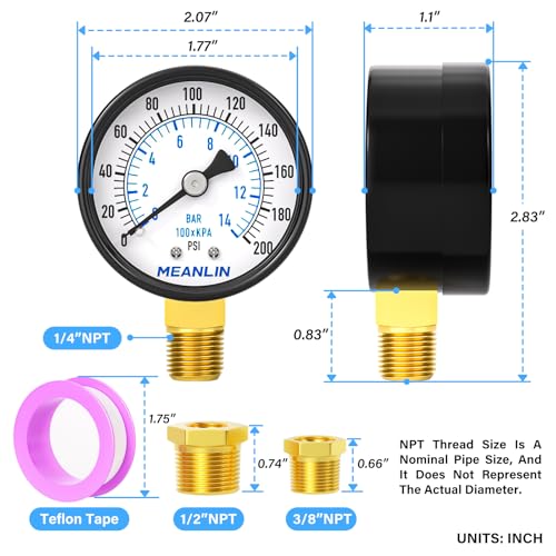 0 200Psi 2" DIAL FACE 1 (2 Count)