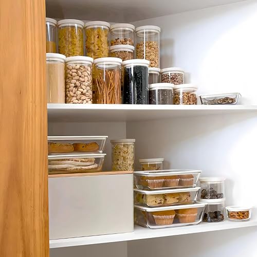 Glass Food Storage Jar with Glass Lid (6 Count)