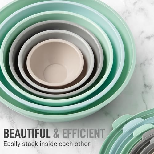 12 Piece Plastic Nesting Mixing Bowl Set