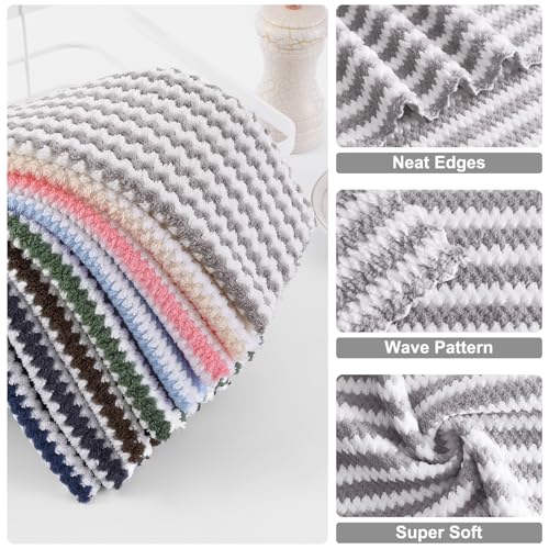 12 Pack Coral Velvet Kitchen Towels (12 Count)