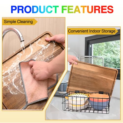 2 Pcs Acacia Wood Serving Tray (2 Count)