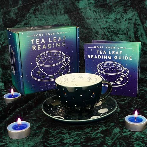 Tea Leaf Reading Kit. Host Your Own Tea Leaf Reading Party. Teacup and Saucer Divination Gift Set