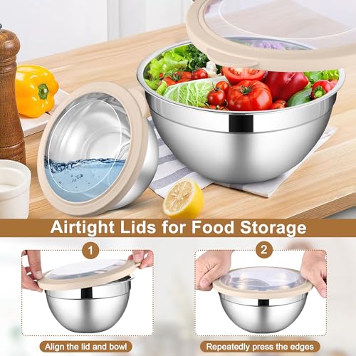 6 PCS Mixing Bowls with Visible Lid (12 Count)