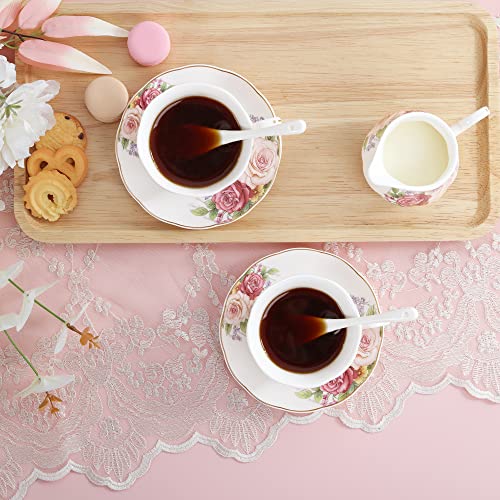 European Vintage Floral Porcelain Coffee Set