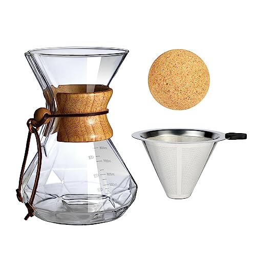 Pour Over Coffee Maker With Wood Sleeve