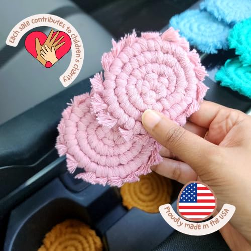 Cotton Car Coasters for Cup Holders (2 Count)