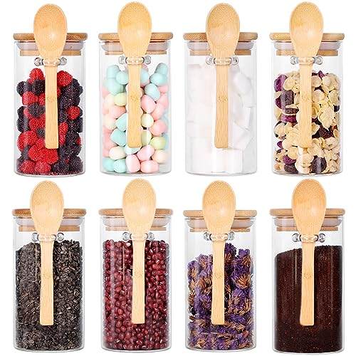 Glass Jar with Bamboo Lid and Spoon (3 Count)
