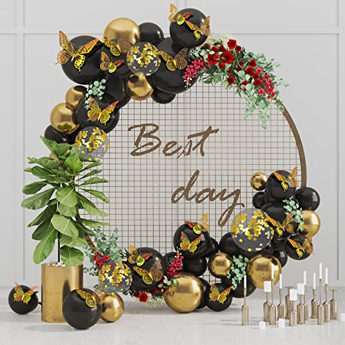 3D Butterfly Wall Decor 48 Pcs Laser Gold Butterfly Decorations (48 Count)