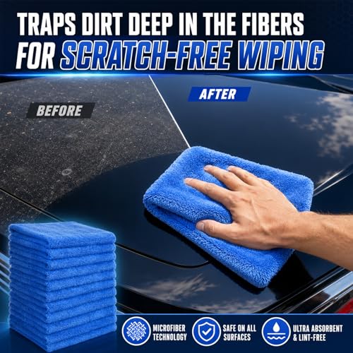 30 Pcs 16 x 16 Inch Microfiber Car Towels