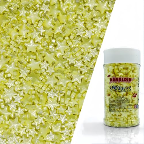 Mixed Size Yellow Stars Sprinkles Edible Stars Cake Decorating Stars Cake Decorations Cupcake Toppers Cookie Decorating Perfect for Cakes (3 Ounce)