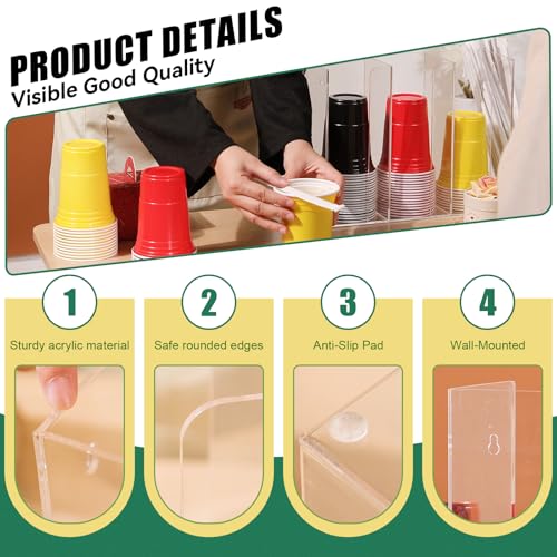4 Compartments Acrylic Cup and Lid Holder