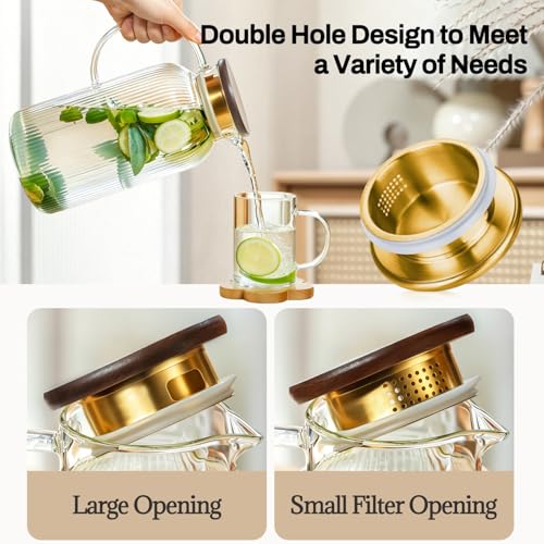 2 PACK Glass Pitcher with Lid (2 Count)