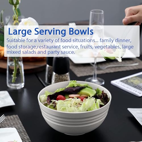 Non Ceramic】 68 Oz Salad Bowls (6 Count)