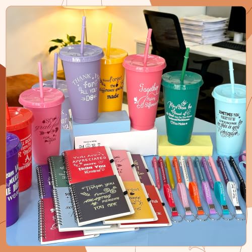 12 Sets Employee Appreciation Gifts Bulk with Inspirational Plastic Cup (72 Count)