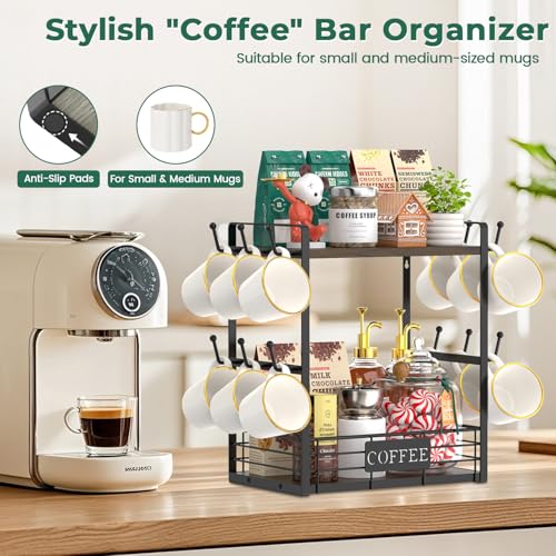 Coffee Mug Cup Holder Tree Bar Station Organizer