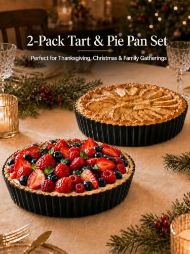 9.45*2.2 Inch Quiche Pans 2 Pack. Removable Bottom