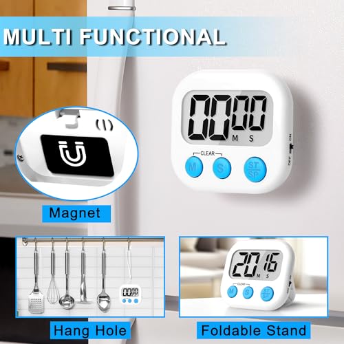 Digital Kitchen Timers for Cooking Kids White 12 Pack (12 Count)
