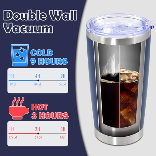20oz Tumbler Stainless Steel Tumbler Coffee Tumbler with Lid Navy