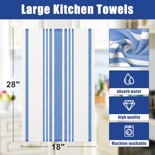 Premium Cotton Stripe Kitchen Towels 6 Pack (6 Count)