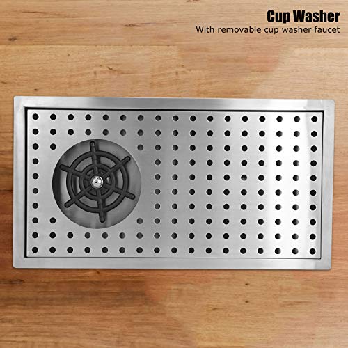 G1 2 Automatic Stainless Steel Cup Washer Cleaner Machine Rinser Pitcher Drain and Drip Tray Glass Rinser for Hotel Bar Pub Restaurant
