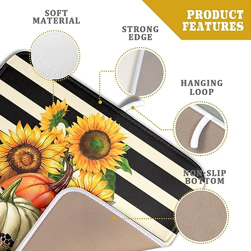 Sunflower Pumpkin Dish Drying Mat for Kitchen Counter