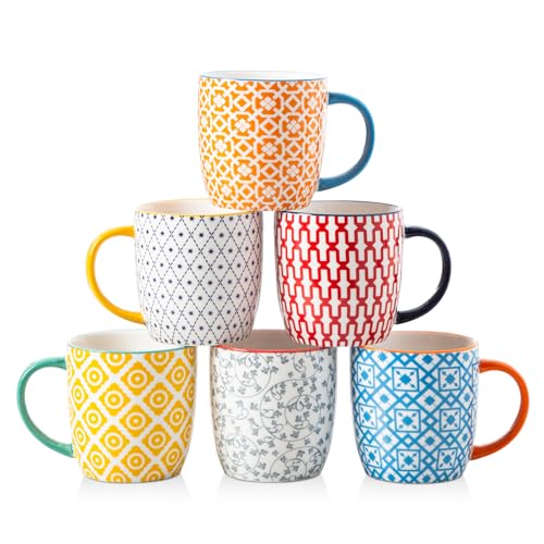 10 Oz Ceramic Coffee Mugs Set of 6 (6 Count)
