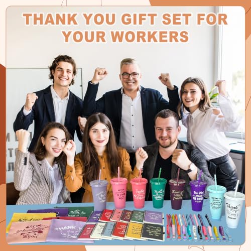12 Sets Employee Appreciation Gifts Bulk with Inspirational Plastic Cup (72 Count)