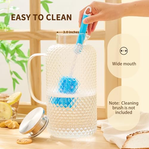 Glass Pitcher with Lid and Spout