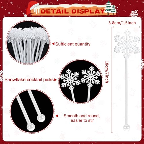 36 Pcs Christmas Snowflake Stir Sticks
