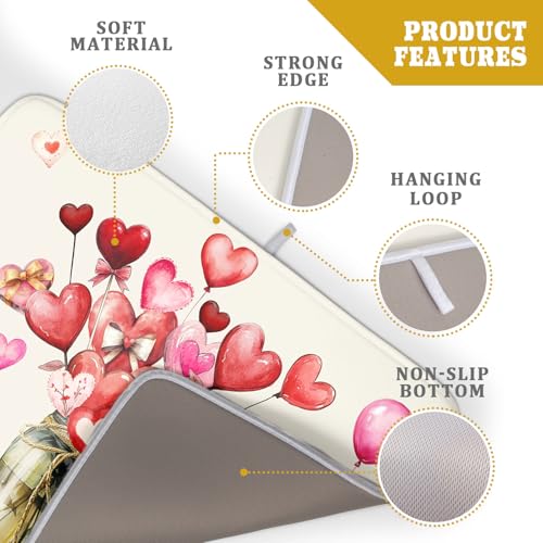Valentine's Day Dish Drying Mat for Kitchen Counter