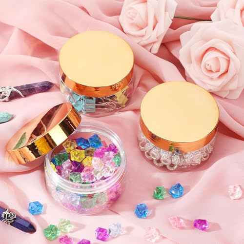 4 Pcs Plastic Jars Wide Mouth with Lids