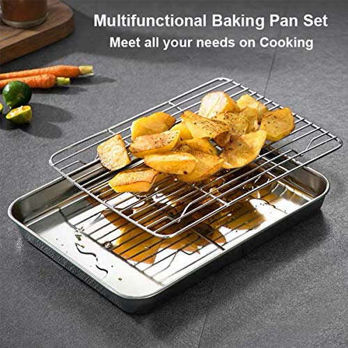 Baking Sheet with Rack Set [2 Sheets + 2 Racks]