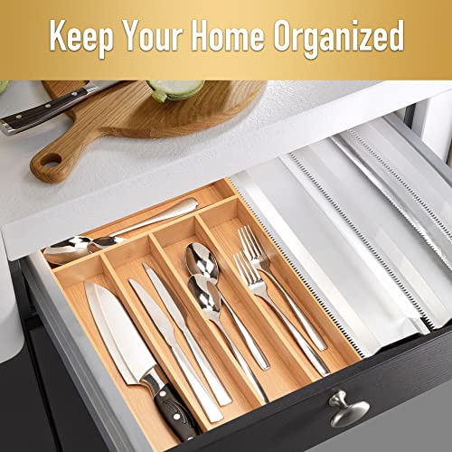 Silverware Organizer Kitchen Drawer Organizer Utensil Organizer Bamboo Silverware Holder Cutlery Organizer in Drawer Flatware Organizer Tray