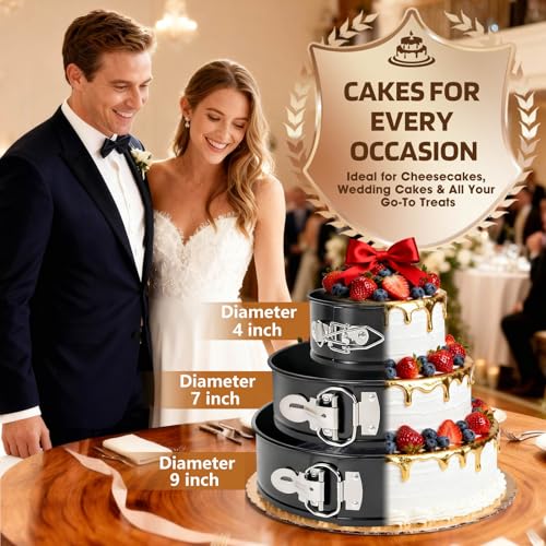 4 7 9 Inch Springform Pan Cheesecake Pan with Silicone Protector (3 Count)