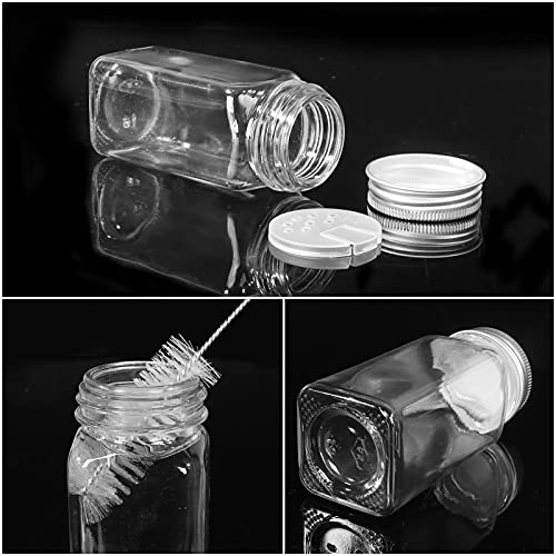 48 Pack 4oz Glass Spice Jars with Metal Caps and Shaker Lid