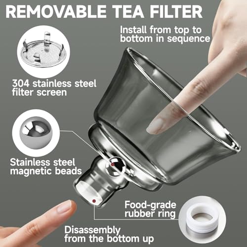 Lazy Gong Fu Tea Set Semi Automatic Magnetic Glass Teapot