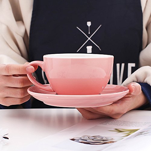 Latte Art Cup and Saucer for Latte & Cappuccino & Double Espresso