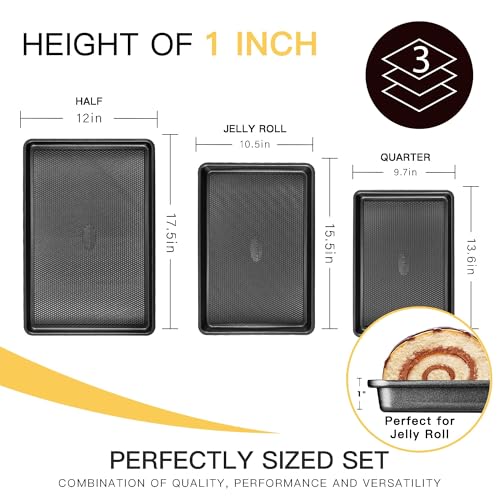 Cookie Sheets for Baking Nonstick (3 Count)