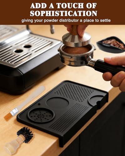 Upgraded Silicone Tamping Mat & Coffee Brush