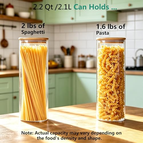 2.2Qt Square Glass Jars (3 Count)