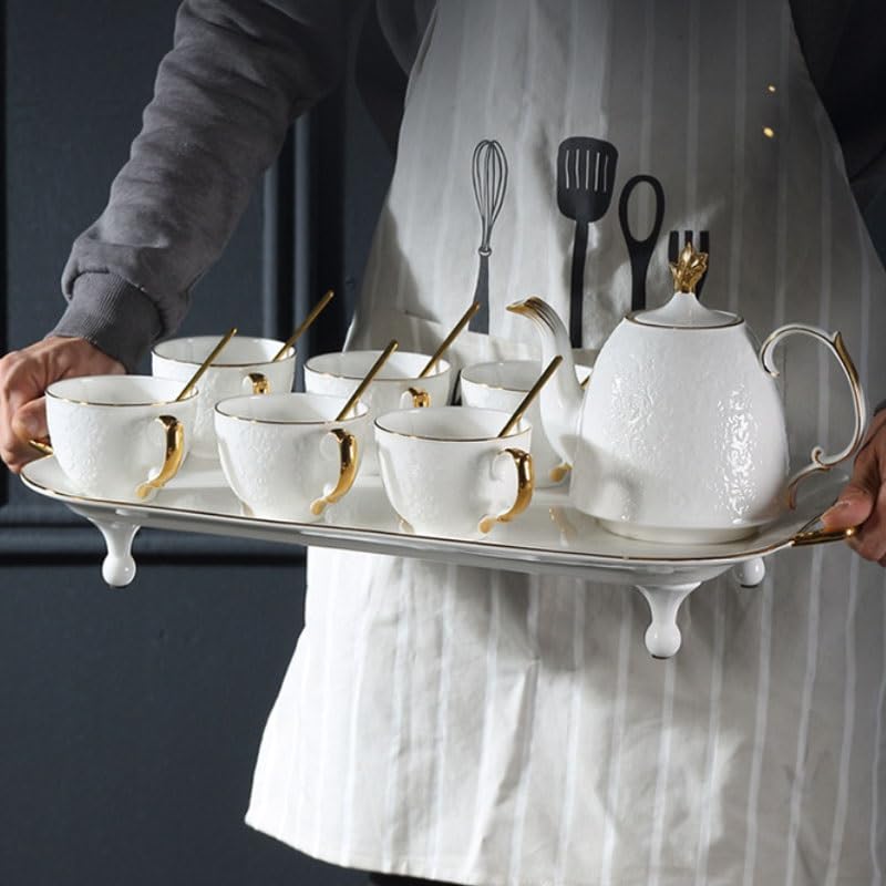 Light Luxury Bone China Coffee Cup Afternoon Tea Teapot Sets Banquet Set Bring Tray of Wedding Gifts
