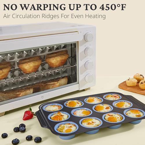 Silicone Muffin Pans for Baking with Metal Frame