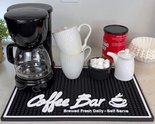 Brewed Fresh Daily Silicone Coffee Bar Mat 18x12 in