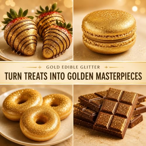 Gold Edible Glitter for Drinks 20g