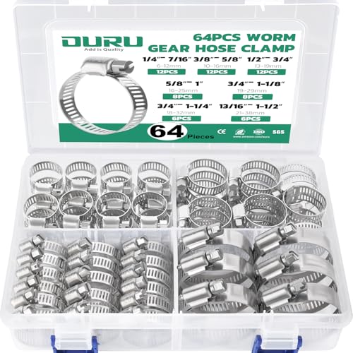 64PCS Hose Clamps Assortment Kit