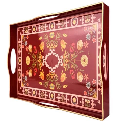 Boho Red Decorative Tray