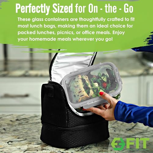 Glass Meal Prep Containers 1 & 2 & 3 Compartments (3 Count)
